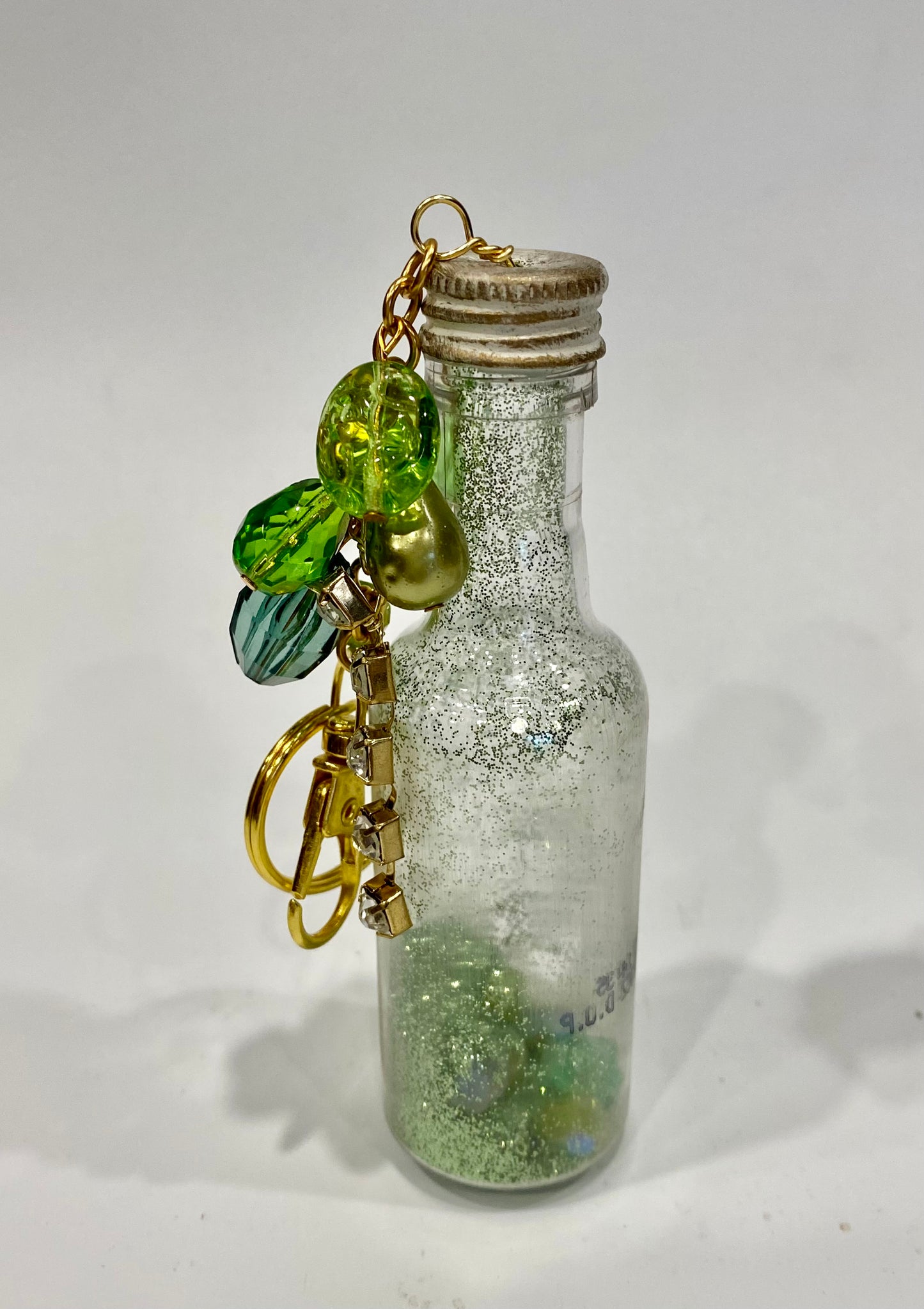Green Glitter Mini Bar Bag Charm
