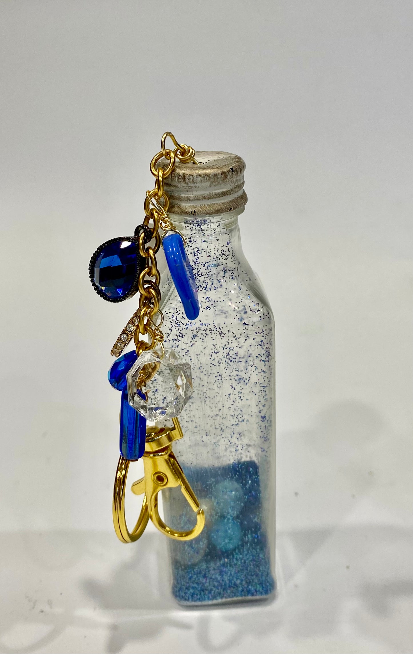 Blue Glitter Mini Bar Bag Charm