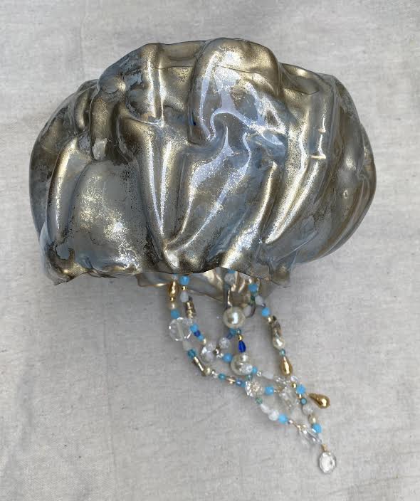 Large blue and gold jellyfish