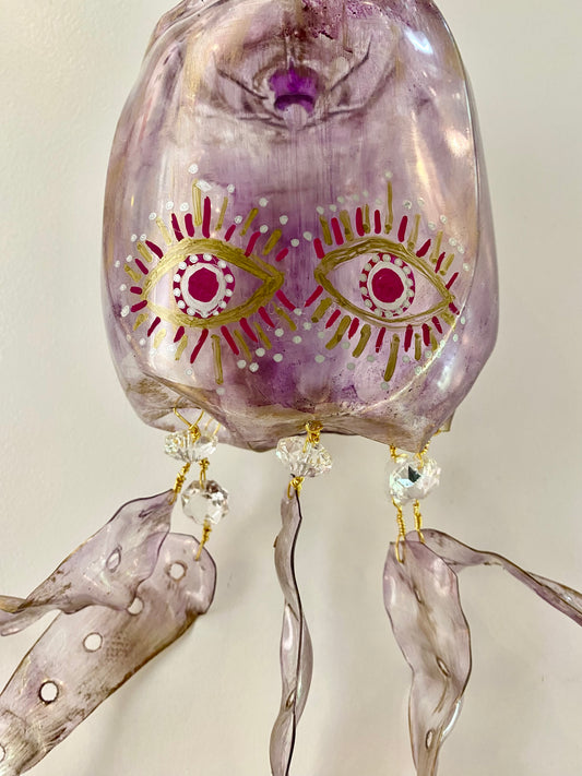 Purple + Gold up-cycled octopus