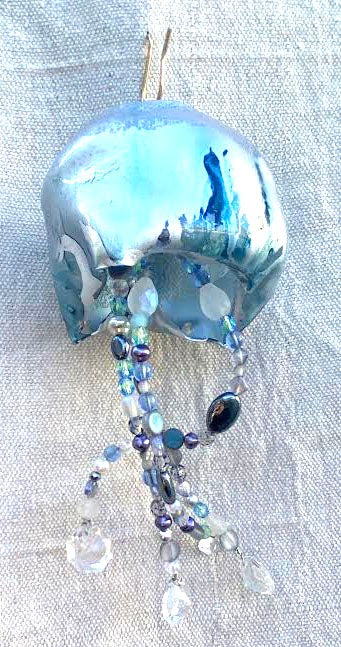Small Blue and silver jellyfish