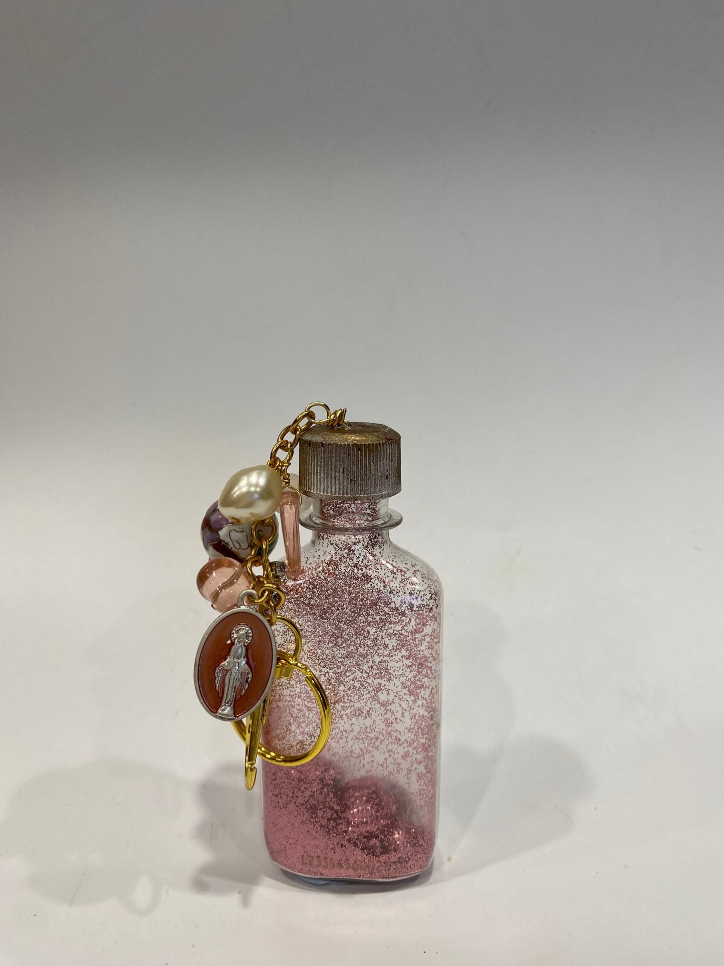 Pink Glitter Mini Bar bag Charm